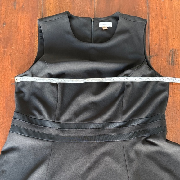 Calvin Klein Fit and Flare Size 20W Black Dress with Mesh Accents - Picture 6 of 8
